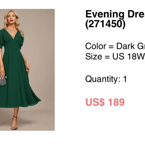 JJs House Deep Green Midi Dress - Picture 6 of 7